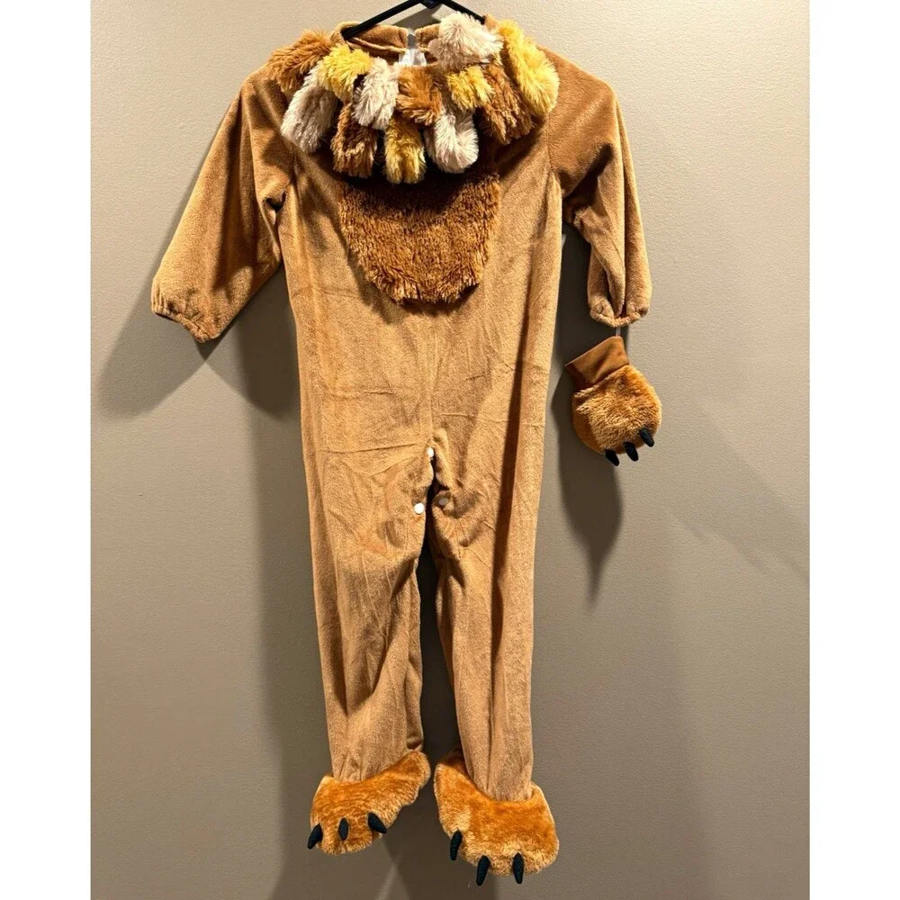Just Pretend Kids Lion Costume Plush Jumpsuit Zipper Unisex Brown